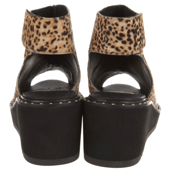 Cecelia New York Gianna Cheetah Calf Hair Leather Wedges Anthropologie 8.5 NIB - Picture 2 of 9